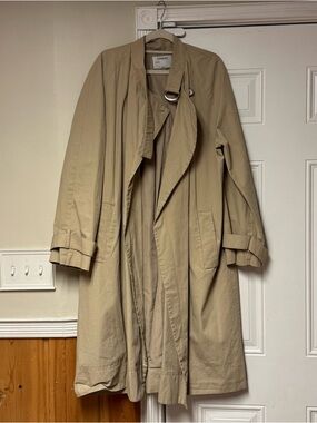 Sophie Rue Beige Trench Coat with D-Ring Accent